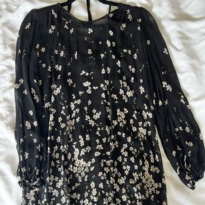 Reformation Floral Black Mini Dress